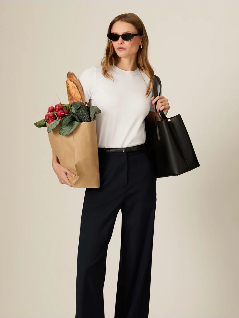 NWOT- French Connection LIGHTWEIGHT RELAXED TROUSERS, Black, size 14